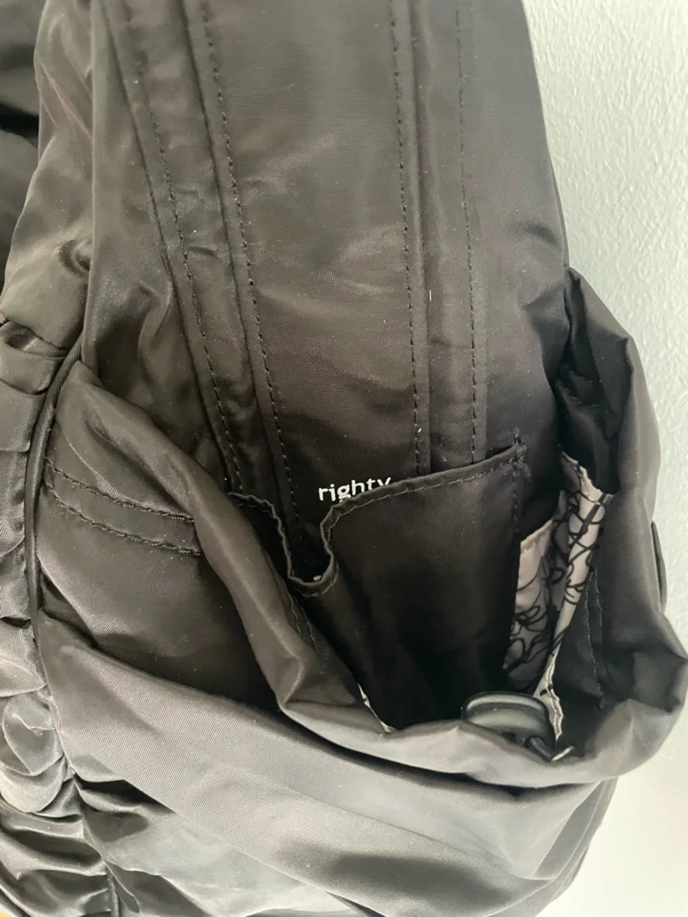 lululemon athletica Black Ruffled Nylon Shoulder Tote - Picture 10 of 16